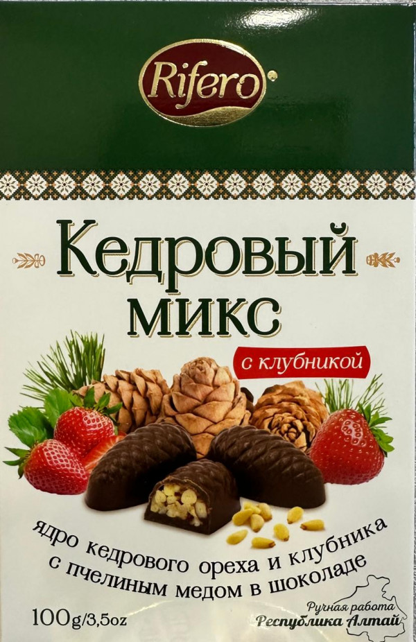 №1 Риф и ко Конфеты "Кедровый микс КЛУБНИКА" 100г     в Саратове