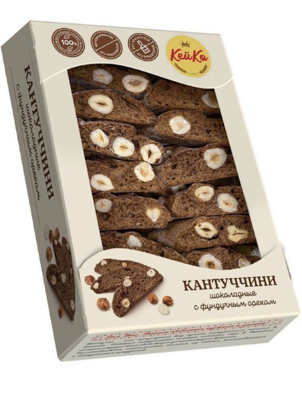 №3 Кей Ко Кантуччини шоколадные с фундучным орехом, 200г  в Саратове